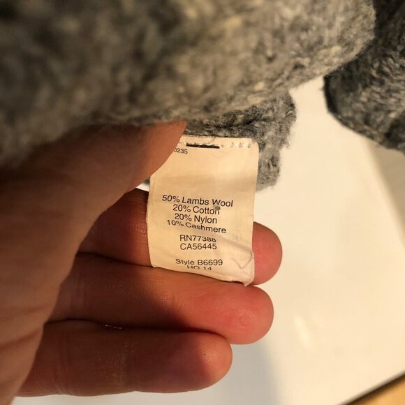 Madewell Gray Lambs blend Wool Women Sweater Size Extra Small, High Low Donegal - Picture 6 of 9